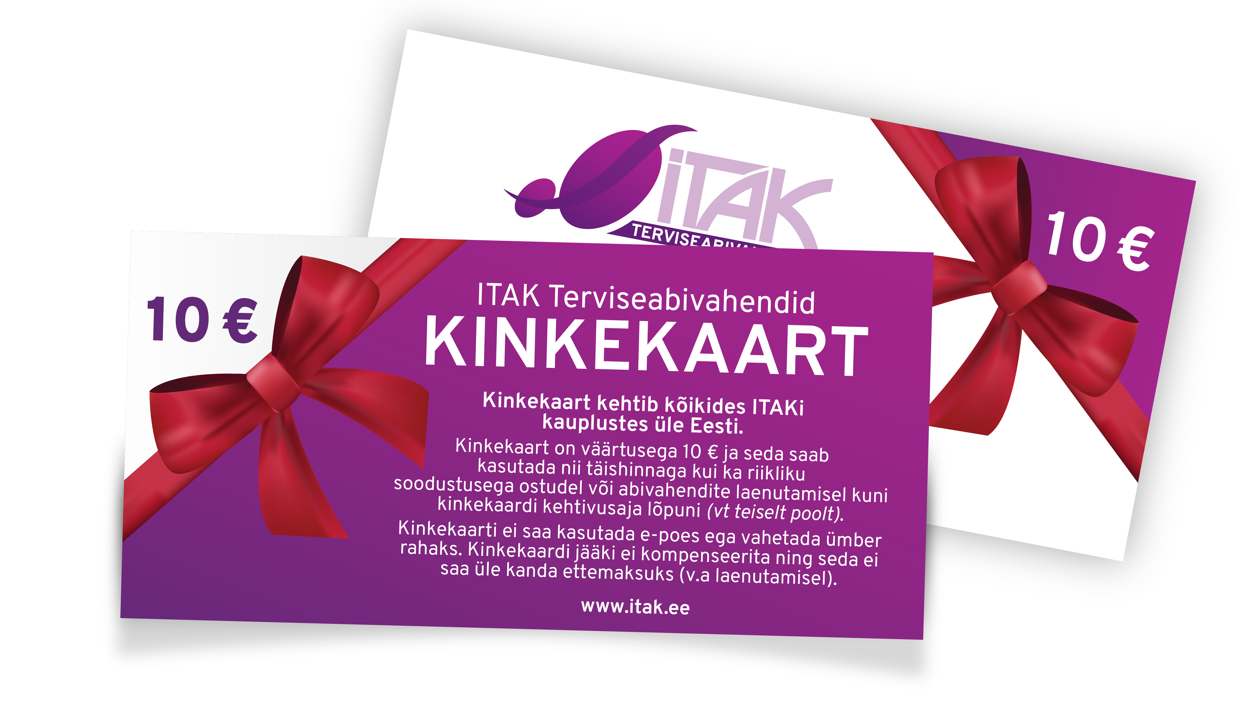 Nüüd saadaval ITAKi kinkekaardid väärtusega 10 €! Kinkekaarte saab soetada kauplustes kohapeal ning need kehtivad kõikides ITAKi esindustes üle Eesti.