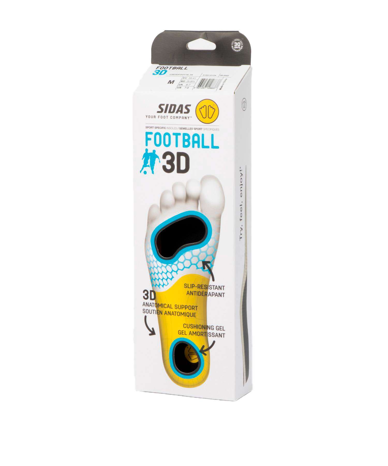 SISETALLAD POOTSADESSE / JALGPALLURI JALATSITESSE Sidas Football 3D; Jalgade vale asend; Jalad väsivad kiiresti; 1 paar