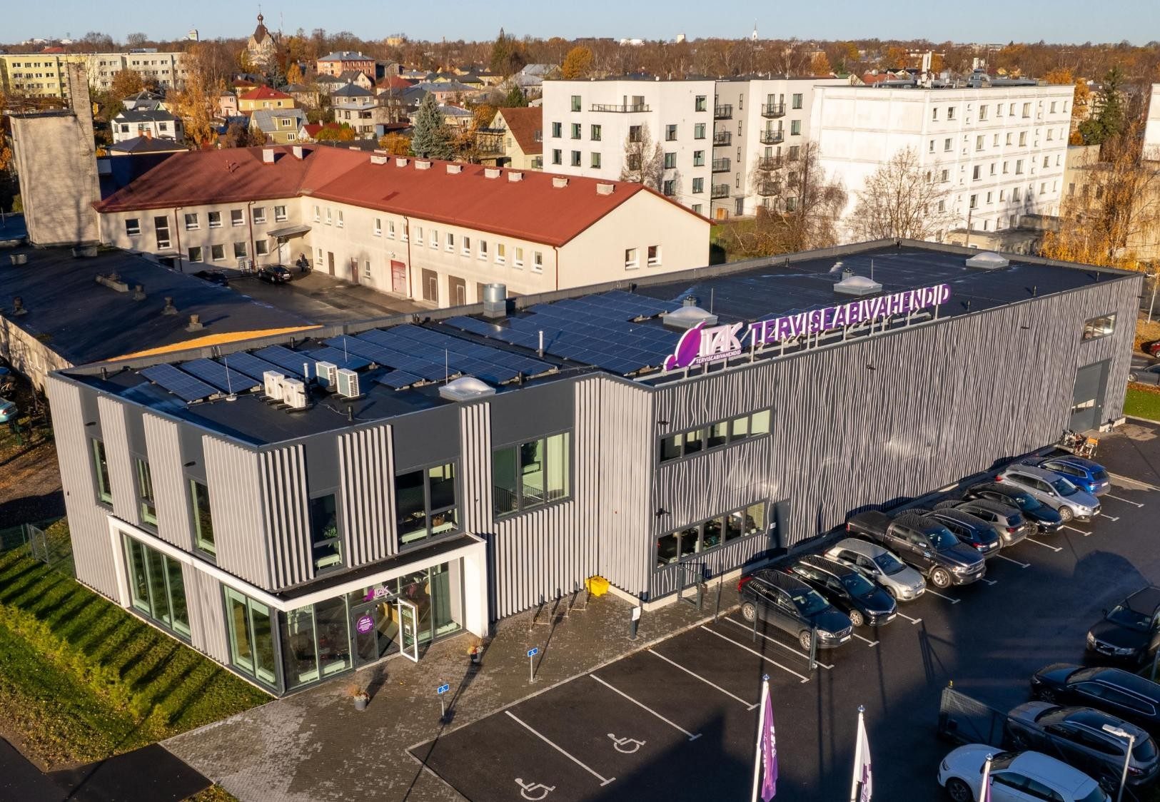 Aerial view of the ITAK headquarters, store and warehouse in Tartu